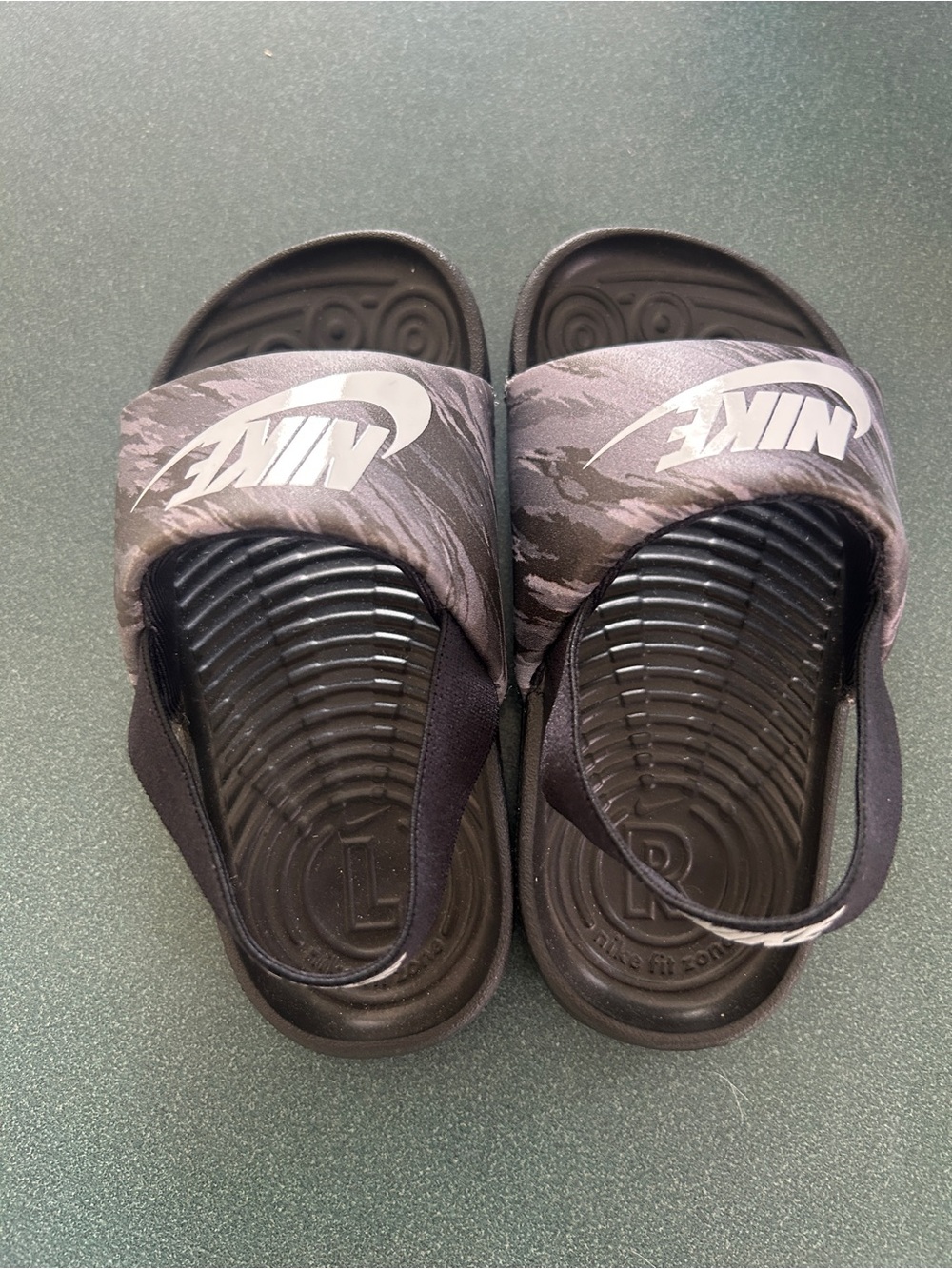Nike Black Camo Adjustable Heel Strap Slide Sandals - Toddler
